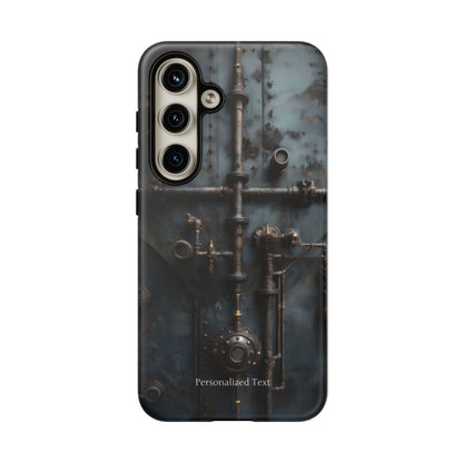 Personalized Steampunk Industrial Pipes Phone Case – Vintage Mechanical Machinery Cover for iPhone, Samsung Galaxy & Google Pixel