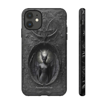 Dark Gothic Demon Phone Case – Personalized Hellbound Bat Wing Creature Design for iPhone, Galaxy & Pixel (Glossy Finish)