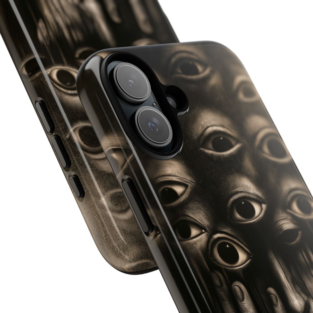 Personalized Surreal Eyes Phone Case, Dark Surrealism Horror Art, Creepy Multiple Eyes Gothic Face, Psychological Horror iPhone Samsung Pixel Case