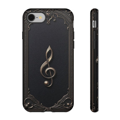 Elegant Gothic Treble Clef Phone Case - Vintage Music Lover Gift
