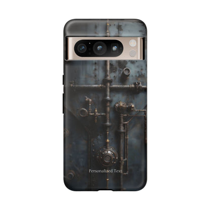 Personalized Steampunk Industrial Pipes Phone Case – Vintage Mechanical Machinery Cover for iPhone, Samsung Galaxy & Google Pixel