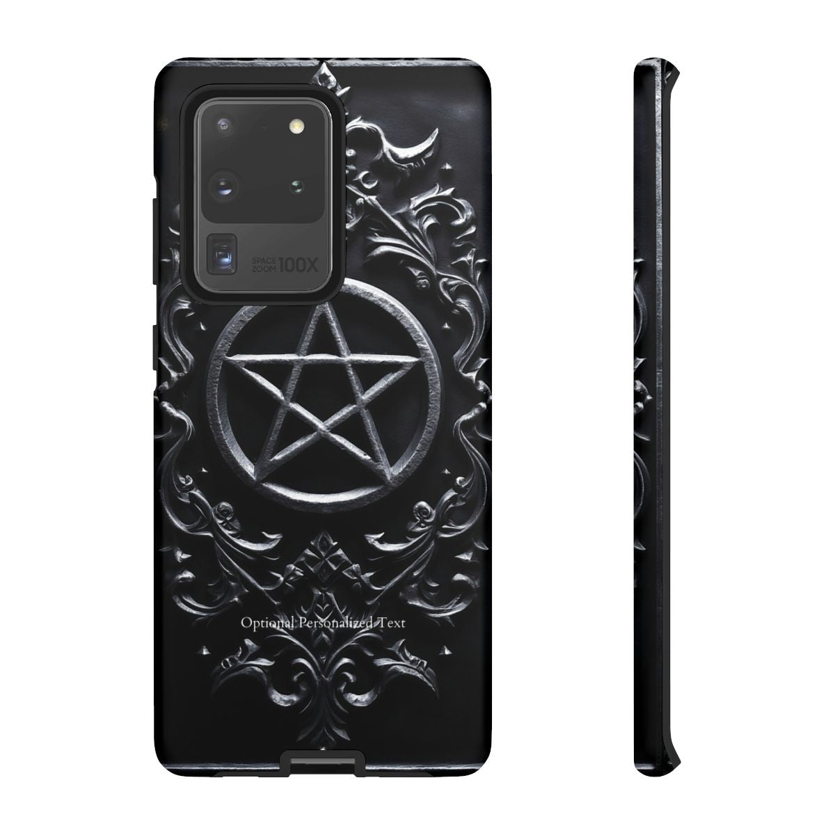 Gothic Pentagram Phone Case – Occult Symbol Design with Optional Personalized Text (MATTE VERSION)
