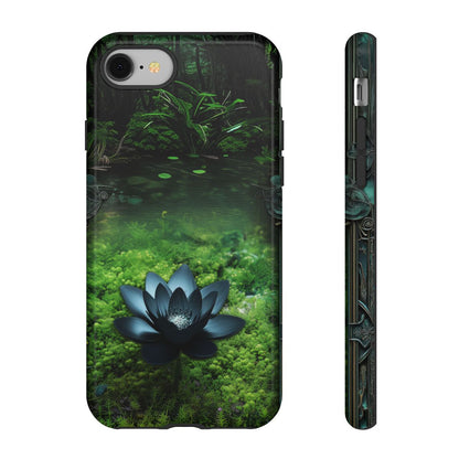 Mystical Black Lotus Phone Case - Personalized Nature Design (Glossy Finish)