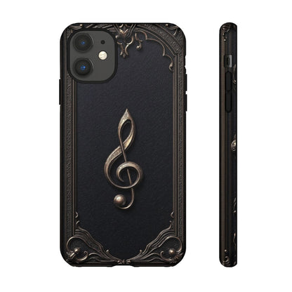 Elegant Gothic Treble Clef Phone Case - Vintage Music Lover Gift