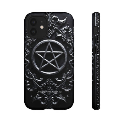 Gothic Pentagram Phone Case – Occult Symbol Design with Optional Personalized Text (MATTE VERSION)
