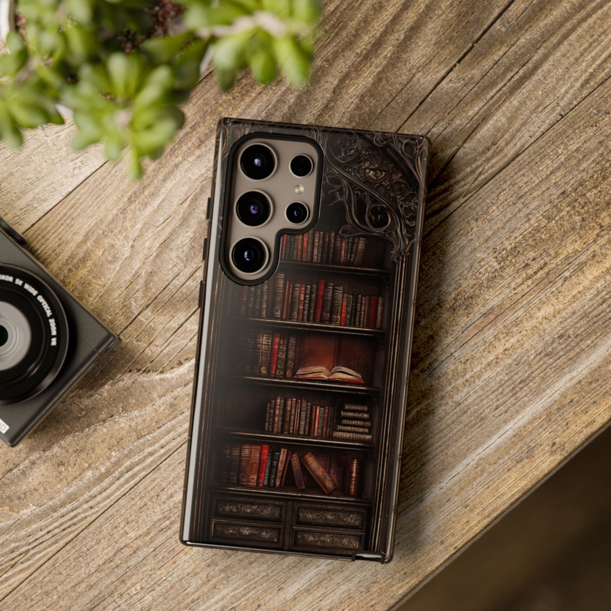 Vintage Library Bookshelf Phone Case